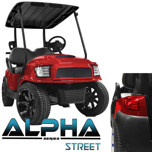 Club Car Precedent, Onward, Tempo ALPHA Red Street Body Kit with Ultimate Plus Light Kit (Fits 2004-Up)
