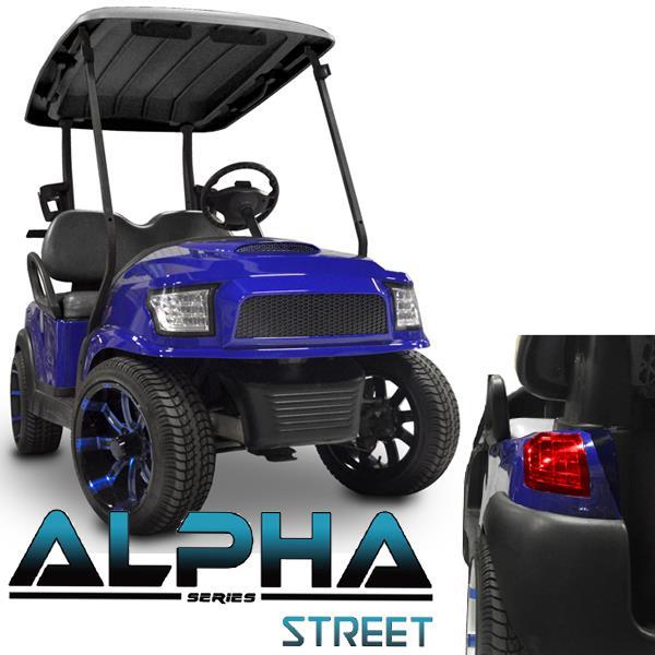 Club Car Precedent, Onward, Tempo ALPHA Blue Street Body Kit with Ultimate Plus Light Kit (Fits 2004-Up)