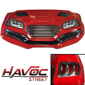 Red Yamaha G29/Drive Havoc Body Kit w/ STREET Style Fascia & Light Kit for (2007-2016)