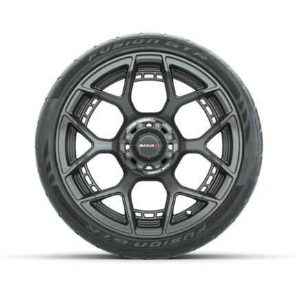 15-Inch MadJax Flow Form Evolution Gunmetal Wheels with GTW Fusion GTR Street Tires (Set of 4)
