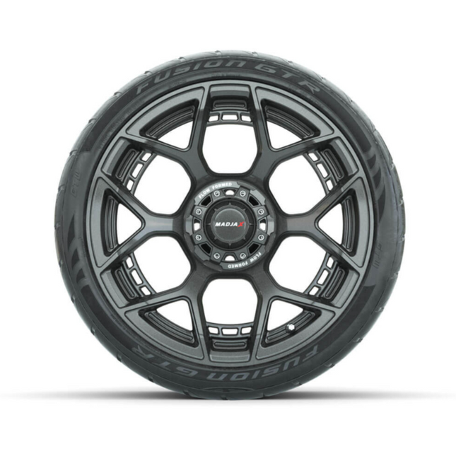 15-Inch MadJax Flow Form Evolution Gunmetal Wheels with GTW Fusion GTR Street Tires (Set of 4)