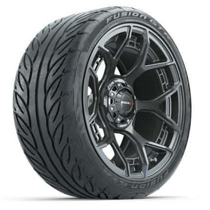 15-Inch MadJax Flow Form Evolution Gunmetal Wheels with GTW Fusion GTR Street Tires (Set of 4)