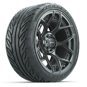 15" MadJax Flow Form Evolution Gunmetal Wheels with GTW Fusion GTR Street Tires (Set of 4)