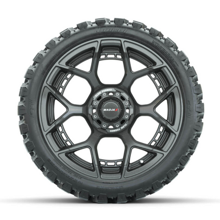 15-Inch MadJax Flow Form Evolution Gunmetal Wheels with GTW Nomad Off Road Tires (Set of 4)