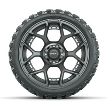 Load image into Gallery viewer, 15&quot; MadJax Flow Form Evolution Gunmetal Wheels with GTW Nomad Off Road Tires (Set of 4)