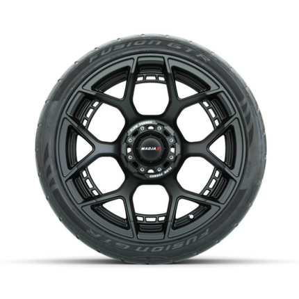 15-Inch MadJax Flow Form Evolution Matte Black Wheels with GTW Fusion GTR Street Tires (Set of 4)