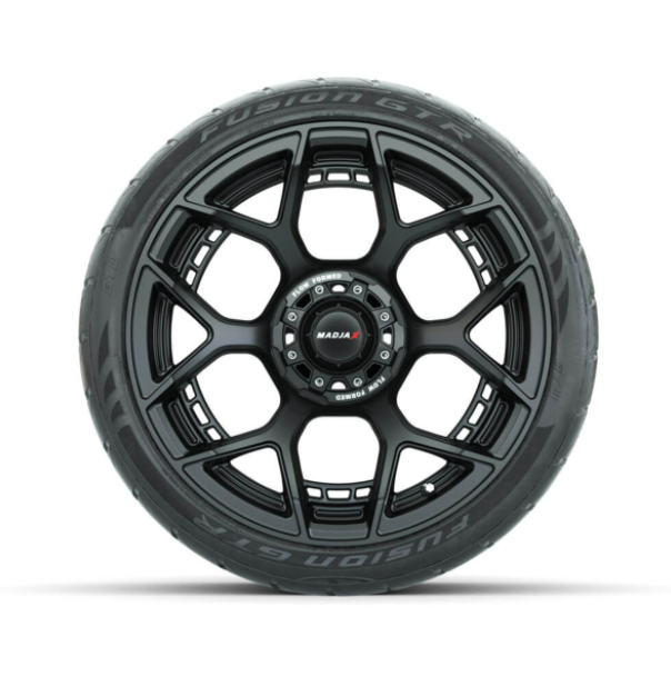 15-Inch MadJax Flow Form Evolution Matte Black Wheels with GTW Fusion GTR Street Tires (Set of 4)