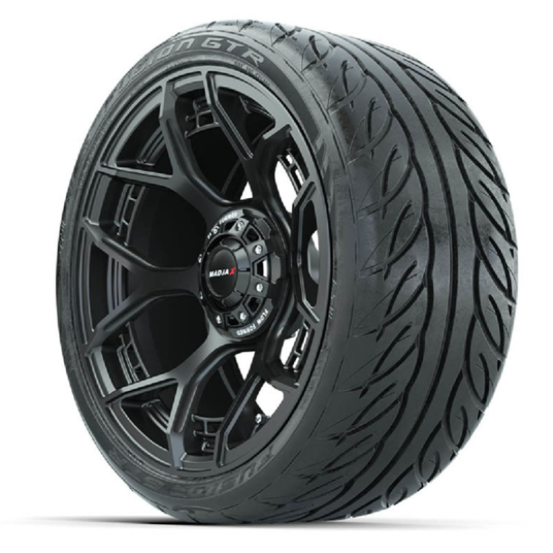 15-Inch MadJax Flow Form Evolution Matte Black Wheels with GTW Fusion GTR Street Tires (Set of 4)