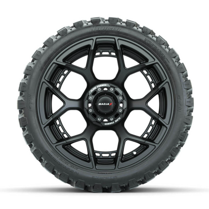15-Inch MadJax Flow Form Evolution Matte Black Wheels with GTW Nomad Off Road Tires (Set of 4)