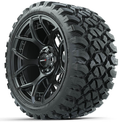 15-Inch MadJax Flow Form Evolution Matte Black Wheels with GTW Nomad Off Road Tires (Set of 4)