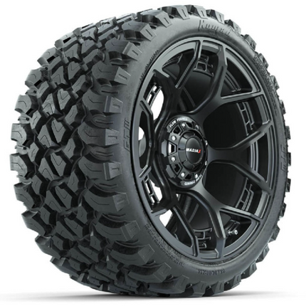 15-Inch MadJax Flow Form Evolution Matte Black Wheels with GTW Nomad Off Road Tires (Set of 4)