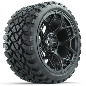 15" MadJax Flow Form Evolution Matte Black Wheels with GTW Nomad Off Road Tires (Set of 4)