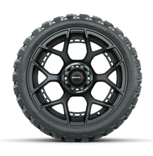 Load image into Gallery viewer, 15-Inch MadJax Flow Form Evolution Matte Black Wheels with GTW Nomad Off Road Tires (International, TWO)