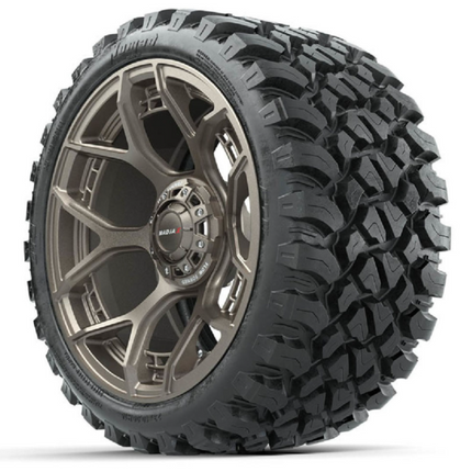 15-Inch MadJax Flow Form Evolution Matte Bronze Wheels with GTW Nomad Off Road Tires (Set of 4)