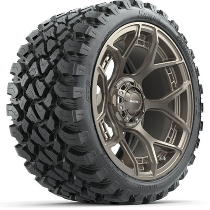 15-Inch MadJax Flow Form Evolution Matte Bronze Wheels with GTW Nomad Off Road Tires (Set of 4)