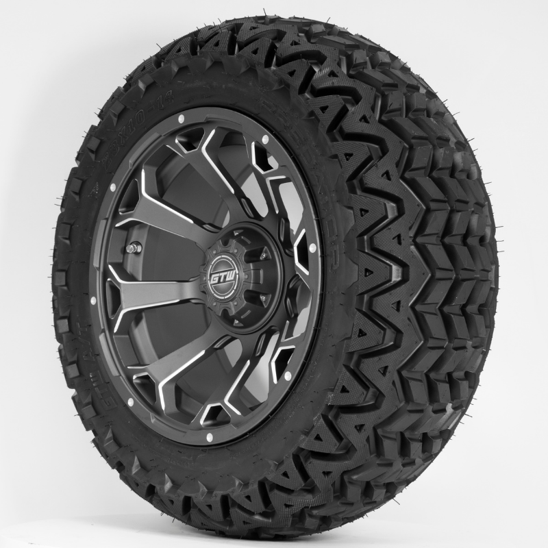 14-Inch GTW Raven Matte Grey Off-Road Wheels on 23-Inch GTW Predator All-Terrain Tires (Set of 4)