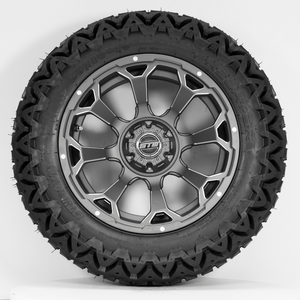 14-Inch GTW Raven Matte Grey Off-Road Wheels on 23-Inch GTW Predator All-Terrain Tires (Set of 4)