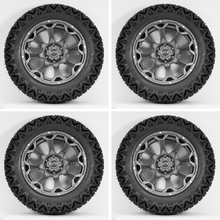 Load image into Gallery viewer, 14-Inch GTW Raven Matte Grey Off-Road Wheels on 23-Inch GTW Predator All-Terrain Tires (Set of 4)