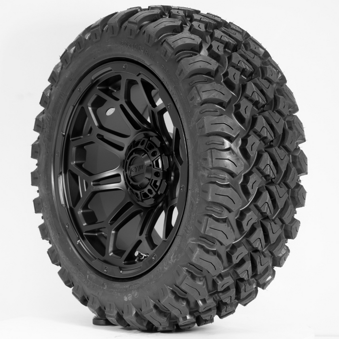 14-Inch GTW Matte Black Bravo Off-Road Wheels on 23-Inch GTW Nomad Steel Belted Radial DOT Tires (Set of 4)
