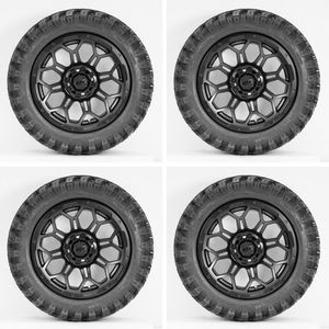 14-Inch GTW Matte Black Bravo Off-Road Wheels on 23-Inch GTW Nomad Steel Belted Radial DOT Tires (Set of 4)