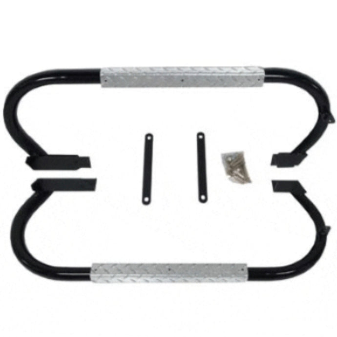 Jake's Nerf Bar Set Black w/Diamond Plate For Club Car Precedent (Years 2004-Up)