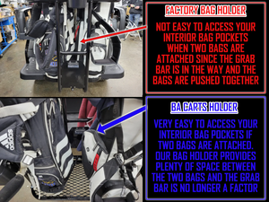 Evolution Golf Cart Bolt-On Golf Bag Holder with Cooler and Sand Bottle/Ball and Club Washer