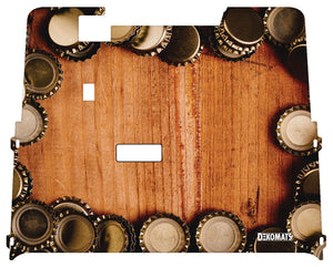 Dekomats Golf Cart Floor Mat - Beer Cap Wood