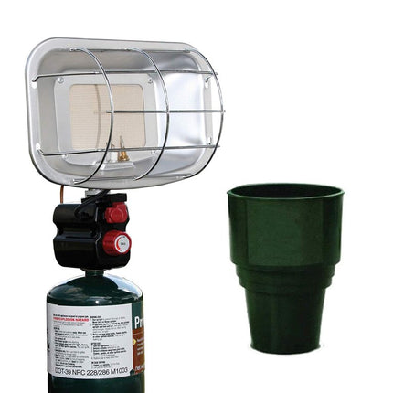 Portable Propane Heater and Cup Holder - Piezo-Ignited