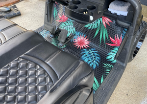 Dekomats Golf Cart Floor Mat - Dark Tropical