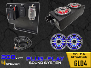 Evolution Golf Cart 200W Plug-N-Play 4 Speaker Sound System + LED (Touchscreen Models)