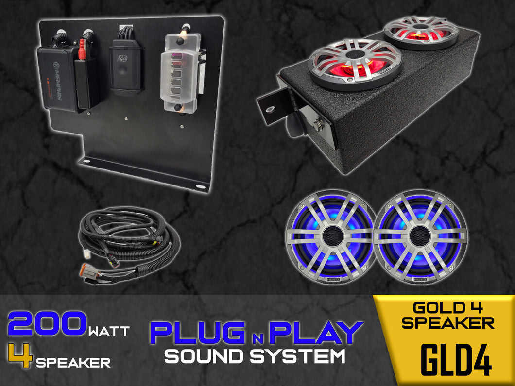 Evolution Golf Cart 200W Plug-N-Play 4 Speaker Sound System + LED (Touchscreen Models)