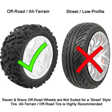 Load image into Gallery viewer, 14-Inch GTW Matte Black Bravo Off-Road Wheels on 23-Inch GTW Predator All-Terrain Tires (Set of 4)