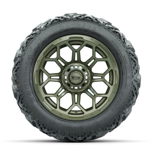 14-Inch GTW Recon Green Bravo Off-Road Wheels on 23-Inch GTW Barrage Mud Tires (Set of 4)