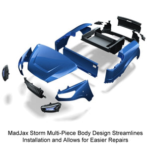 Storm Body Kit for E-Z-GO TXT Golf Carts - Admiral Blue Metallic