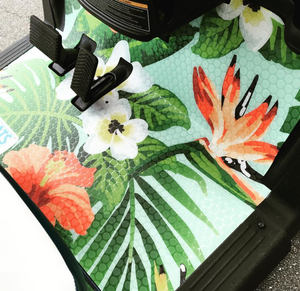 Dekomats Golf Cart Floor Mat - Tropical Hibiscus