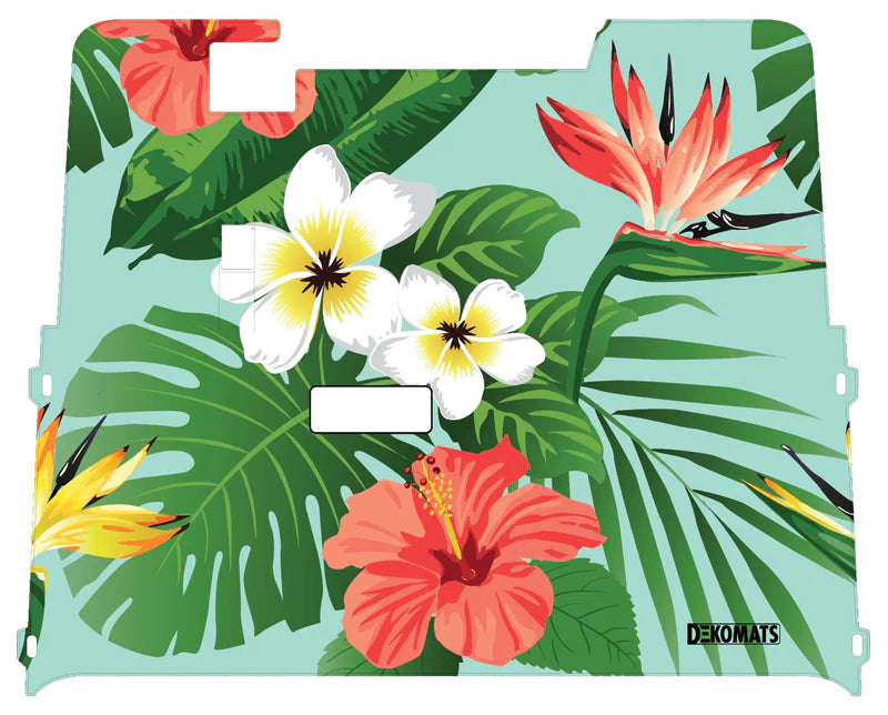 Dekomats Golf Cart Floor Mat - Tropical Hibiscus