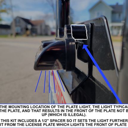 Evolution D5 and D2 Golf Cart License Plate Mount